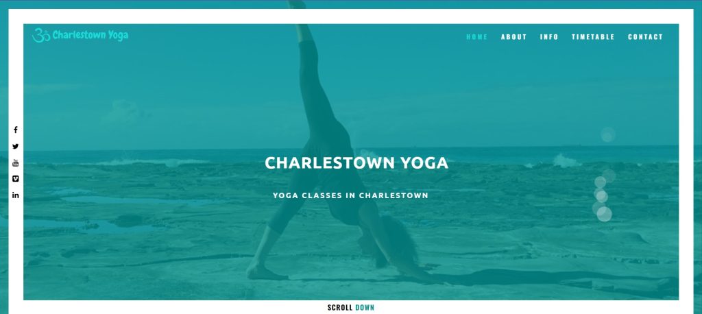 Charlestown yoga web design